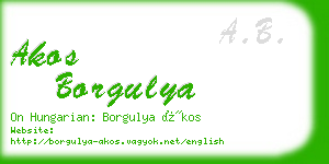 akos borgulya business card